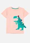PoP Candy Dino Print Crew Neck Tee-coral