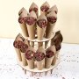 Set 2 Tier Wood Wedding Confetti Stand Cone Tray Rustic Wedding Party Decoration Confetti Cones Stand Diy Thank You Kraft Paper Holder Support Wedding Birthday Supplies