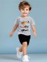 Creative Airplane Graphic Print Boys Trendy Two-piece Set Crew Neck Short Sleeve T-shirt & Shorts Casual Comfortable Versatile Outfits For Summer