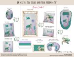 Cot Duvet Bedding Under The Sea Lilac And Teal Friends Set