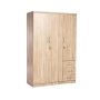 - Flory 3 Door 3 Drawer Robe - Oak