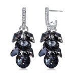 Herjewellery Aspen Silver Night Earrings With Swarovski Crystal