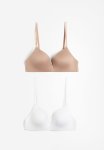 2-PACK Microfibre Non-wired Bras - Beige White