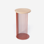 Emerging Creatives Spine End Table Oxide Red + Wood