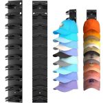 Yvyavge 2 Pcs Wall Mounted Hat Organizer - Strong Adhesive Multilayer Baseball Cap Rack Holds 20 Hats Space-saving Storage For C