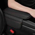 Universal Pu Leather Car Armrest Cushion With Dual Side Storage Pockets For Phones And Cards 1PC Auto Center Console Cover Prote