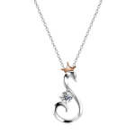 Cel Sta 925 Sterling Silver 0.50CT Moissanite Diamond Swan Necklace