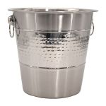 Bar Butler 4L Champagne Bucket Hammered With Ring Handles 4.5L 22CMD X 20CM