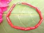 Coral Red Bead Bracelet APR33