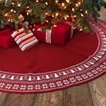 Bianhua Christmas Tree Skirt Christmas Decorations Knitting Wool Retro Small Snowflake Xmas Tree Skirt Decorations Can Be Used A