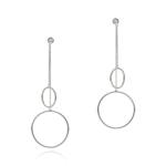 Two Part Celestial Earrings - White Gold Vermeil
