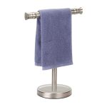 Sfemn Hand Towel Holder Stand For Bathroom Vanity Countertop SUS304 Stainless Steel T-shape Free Standing Towel Rack Stand Towel