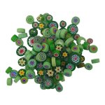 Millefiori Mosaic Glass Green Mixed 100G
