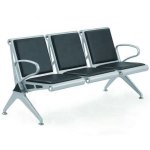 Airport Bench – Indoor Waiting Room Seat – Stainless Steel – Upholstered – Three Seater – Flat Pack – 185 X 67 X 82