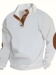 Trendy Sweatshirt Men's Casual Striped Stand Collar Sweatshirt For Men All Seasons Wearing
