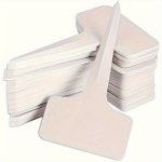 50-PACK T-type Plant Tags White Plastic Garden Markers For Pots Seedlings & Nursery Reusable Label Stakes For Gardening 6X10CM