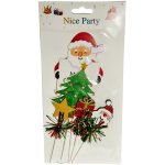 Santa Claus Cardboard Cake Topper Set