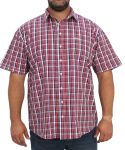 Mens Short Sleeve Check Shirt - 10XL Red wht