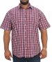 Mens Short Sleeve Check Shirt - 10XL / Red/wht