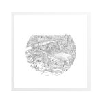 City Bowls - London Art Print - 297MM X 297MM A3 Width Framed - White Frame