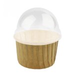 Kraft Large Round Cupcake Casing & Lid Pack Of 10