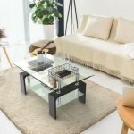 Modern 2 Tier Glass Coffee Table