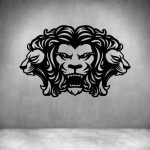 3 Roaring Lions - Grey L 600 X H 400MM