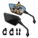 Atv Mirror Side Rearview Mirrors For Bike Motorcycle Atv Scooter Cruiser With 8MM 10MM Bolt 7 8" Handle Bar Mount Clamp Compatib