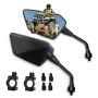 Atv Mirror Side Rearview Mirrors For Bike Motorcycle Atv Scooter Cruiser With 8MM 10MM Bolt 7/8" Handle Bar Mount Clamp Compatible With Suzuki Yamah