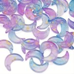 10-20PCS Moon Crescent Shape Crystal Glass Tiny Hanging Charms With Golden Foil Bulk Lot For Jewelry Making Diy Handmade Crafts