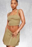 Woven Underbust Seam Top - Olive