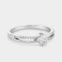 Sterling Silver Cubic Zirconia Solitaire Split-shank Promise Ring