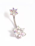 Titanium Double Daisy Belly Ring