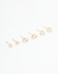 Goldair Gold Diamante Mixed Stud Earrings 3-PACK