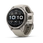 Garmin - Fenix 9 Pro 43MM Titanium With Fog Grey dark Sandstone Silicone Band