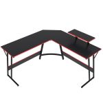 L Shaped Gaming Desk Computer Office Table Workstation With Monitor Stand