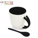 Sublimation Black & White Mug With Spoon