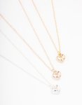 Mixed Metal Bubble Heart Necklace 3-PACK