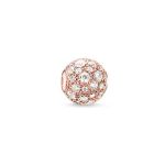 Rose Gold Plated Cubic Zirconia Crushed Pav Bead