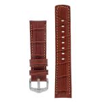 Grand Duke Water-resistant Alligator Embossed Sport Watch Strap In Gold Brown - 24MM Silver