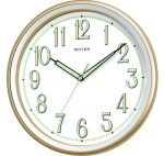 Rhythm Glow-in-the-dark Wall Clock Gold Finish 31.5 Cm X 31.5 Cm X 4.8 Cm
