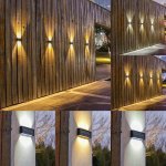 1PC Solar Outdoor Courtyard Lamp New Up And Down Luminous Atmosphere Wall Lamp 6 LED Lamps Household Wall Lamp Decoration Wall L