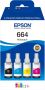 Epson 664 4-Color Ink Bottle Multipack (Black Cyan Magenta Yellow)