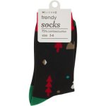 Clicks Trendy Socks Red & Black With Tree 3-6