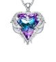 Angel Wing Neckalce- With Swarovski Purple Crystal