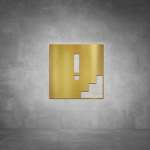 Caution Sign - Brushed Brass