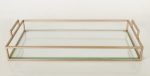 Finish Glass Rectangular Tray Gold 50X25X9CM