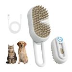 3-IN-1 Cat Steam Brush For Shedding Anti-static Massage And Combing Rechargeable Pet Steam Brush For Cat Dematting Comb For Dogs