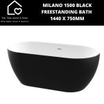 Milano 1500 Black Freestanding Bath - 1440 X 750MM