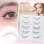 5 Pairs Korean & Japanese Style Eyelashes - Natural Look Soft & Reusable With Clear Bond Waterproof Mixed Lengths 11-14MM